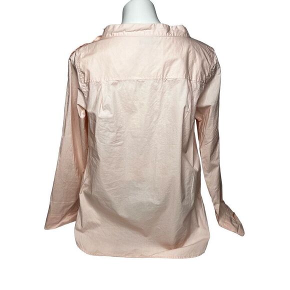 J. Crew NWOT pink long sleeve funnel neck cotton blouse size 12T - Picture 7 of 13